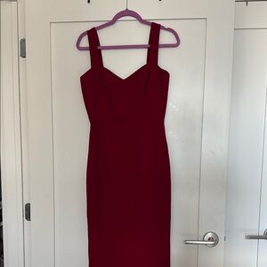 Dress the population size Medium Elegant Red Sleeveless Dress